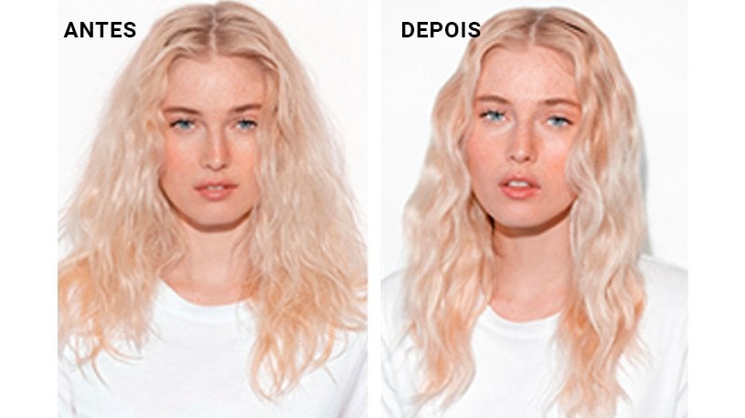 antes e depois da utilização do sérum de cabelo cicanuit
