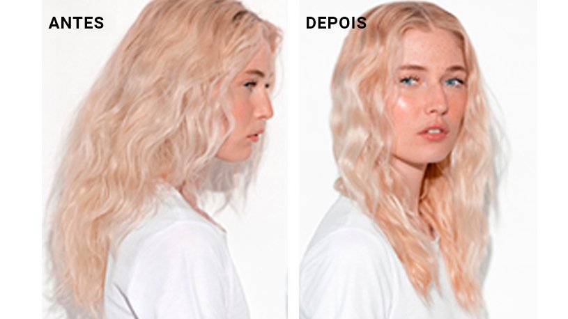 antes e depois da utilização do sérum de cabelo cicanuit