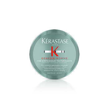 Produto cera da gama Genesis Homme da Kérastase em fundo cinzento