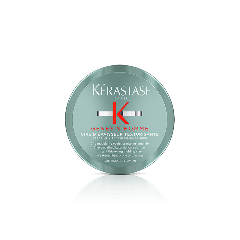 Produto cera da gama Genesis Homme da Kérastase em fundo cinzento